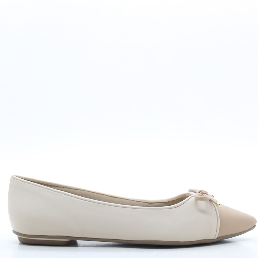 Sapatilha Bico Fino Laço Bege 3