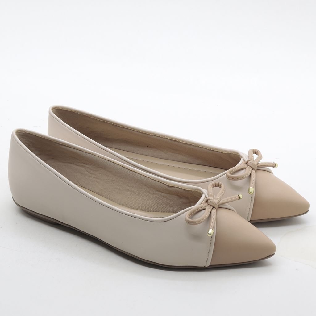 Sapatilha Bico Fino Laço Bege 4