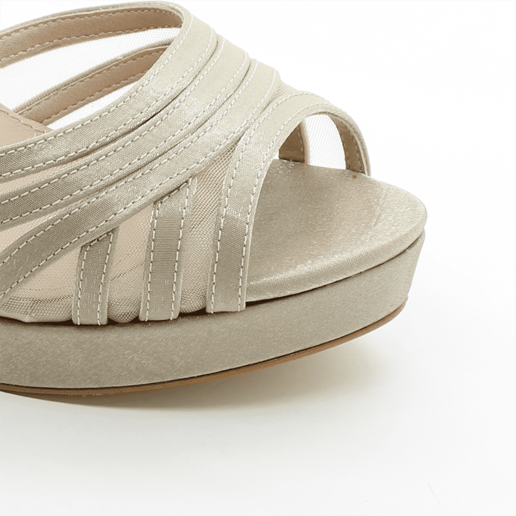 Sandália Salto Fino Festa Bege 5