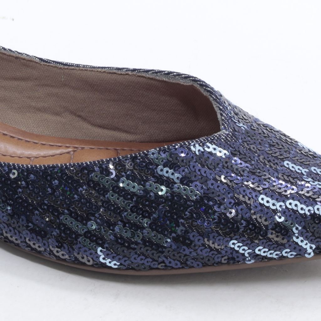 Sapatilha Bico Fino Brilho Azul 4