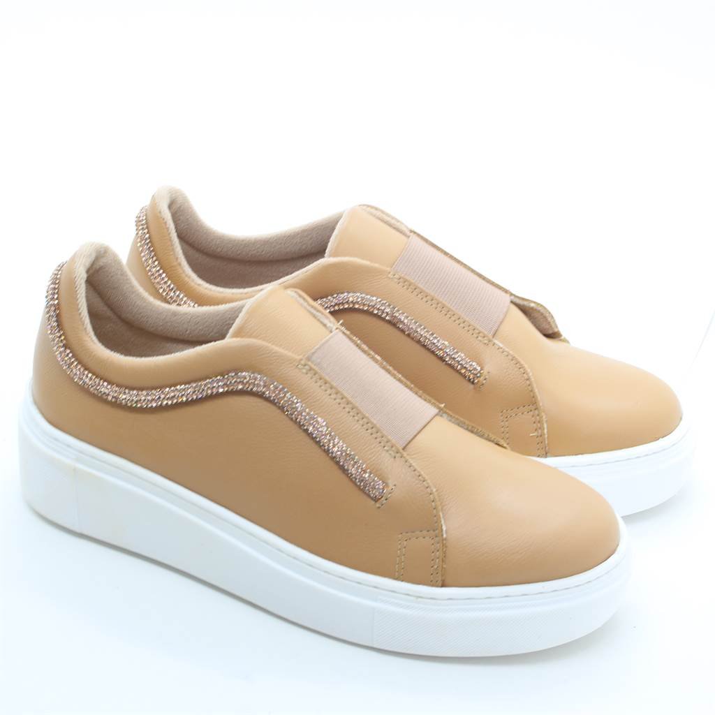 Tênis Flat Sola Alta Bege 4