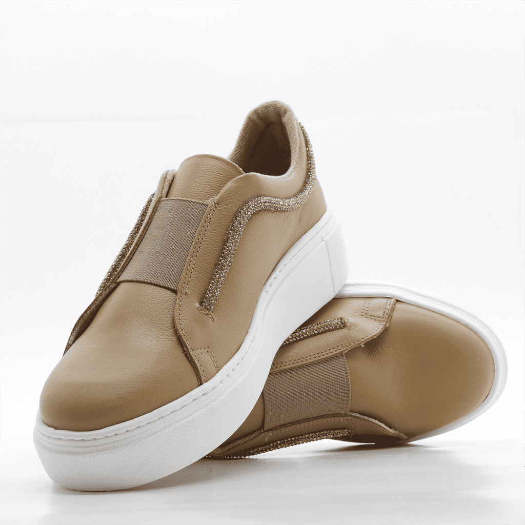 Tênis Flat Sola Alta Bege 5