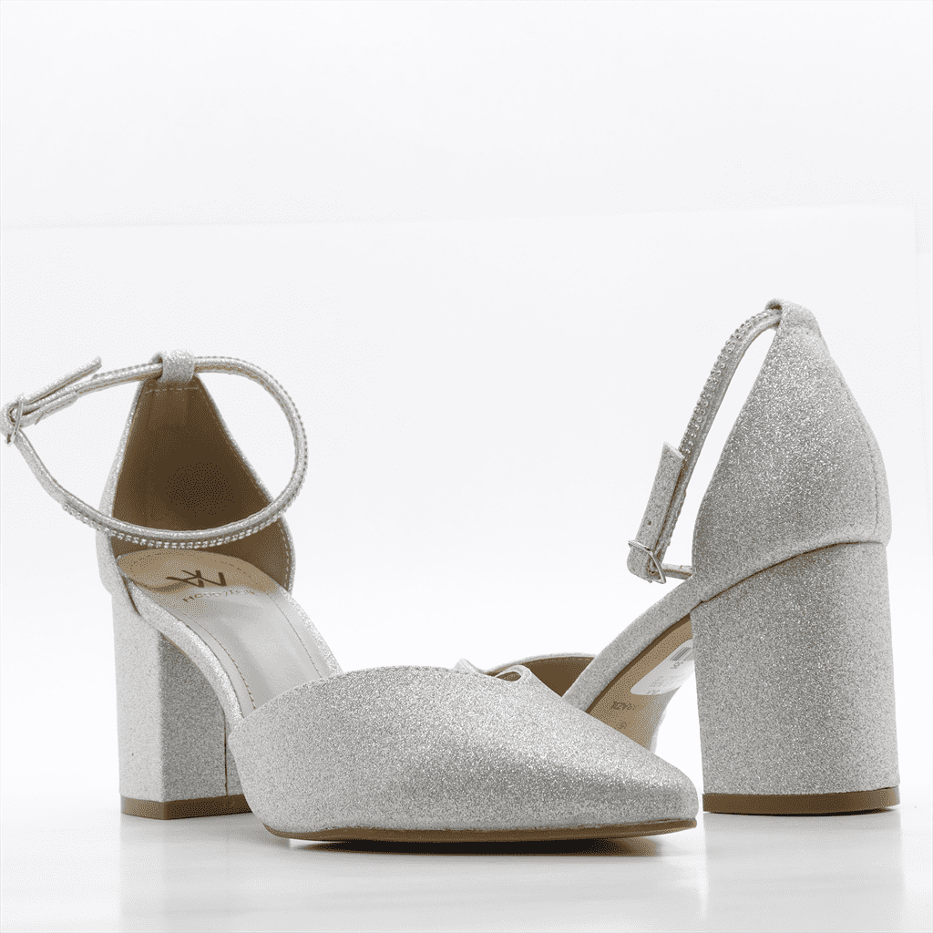 Scarpin Salto Bloco Glam Prata 5