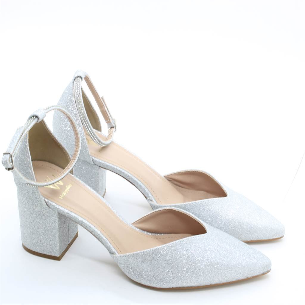 Scarpin Salto Bloco Glam Prata 5