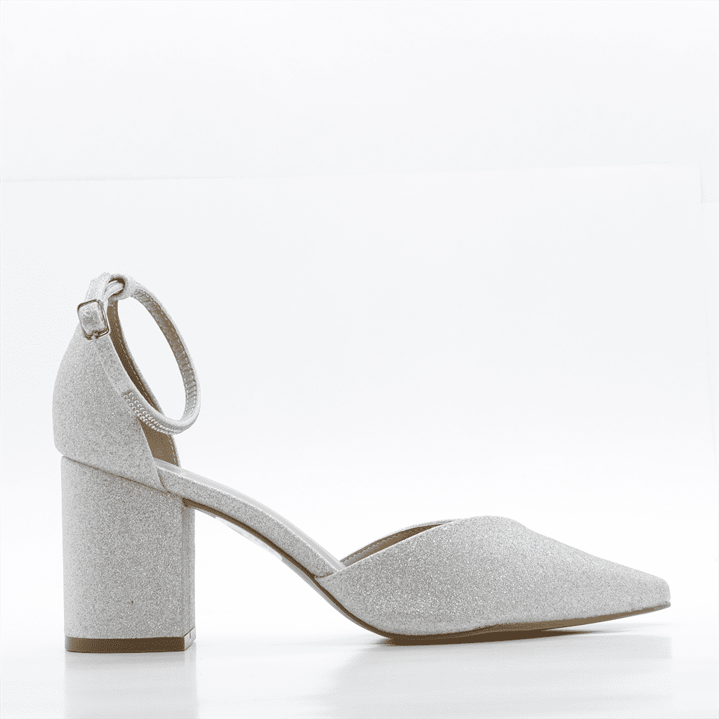 Scarpin Salto Bloco Glam Prata 2