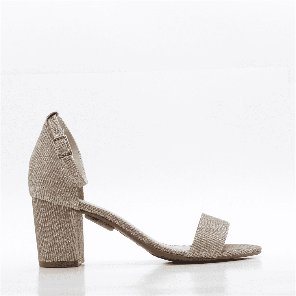 Sandália Salto Bloco Metalizada Dourado 4