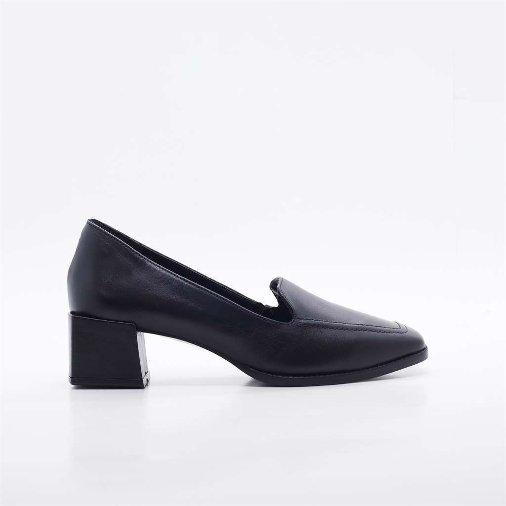 Scarpin Mocassim Couro Preto 2