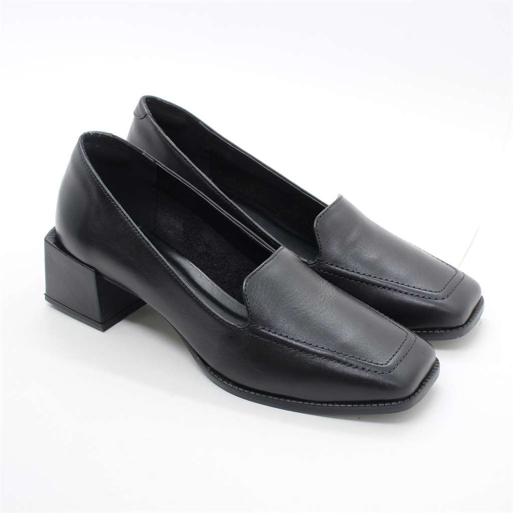 Scarpin Mocassim Couro Preto 3