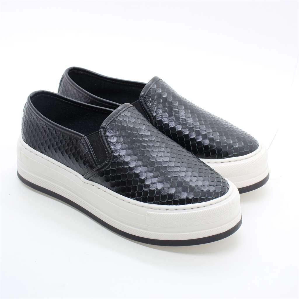 Tênis Slip On Snake Couro Preto 2