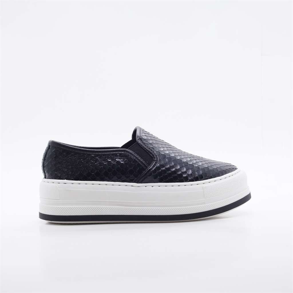 Tênis Slip On Snake Couro Preto 5