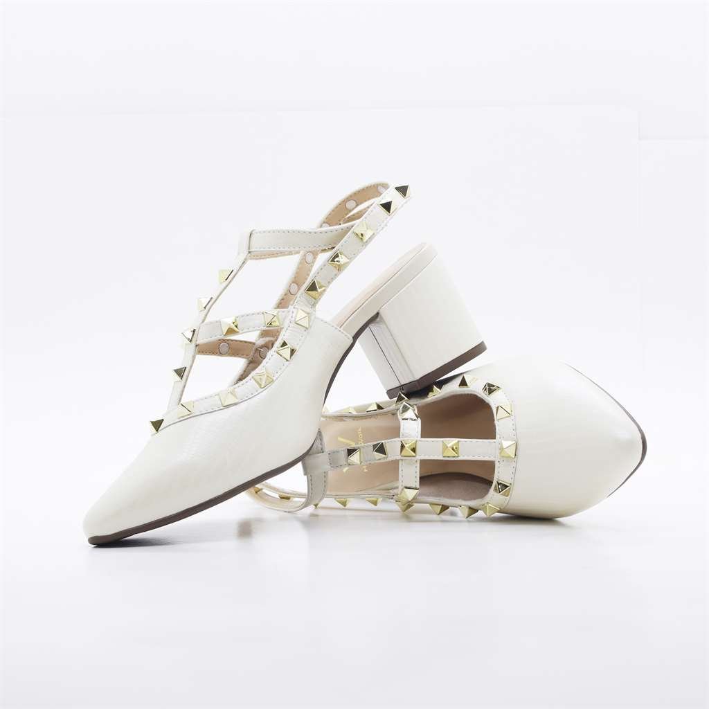 Scarpin Salto Bloco Slingback Branco 4