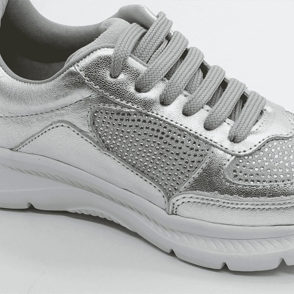 Tênis Flat Amarração Prata 2