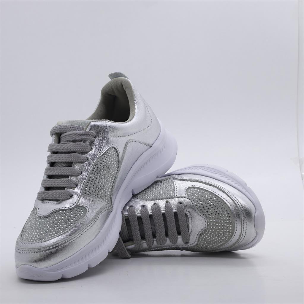 Tênis Flat Amarração Prata 5