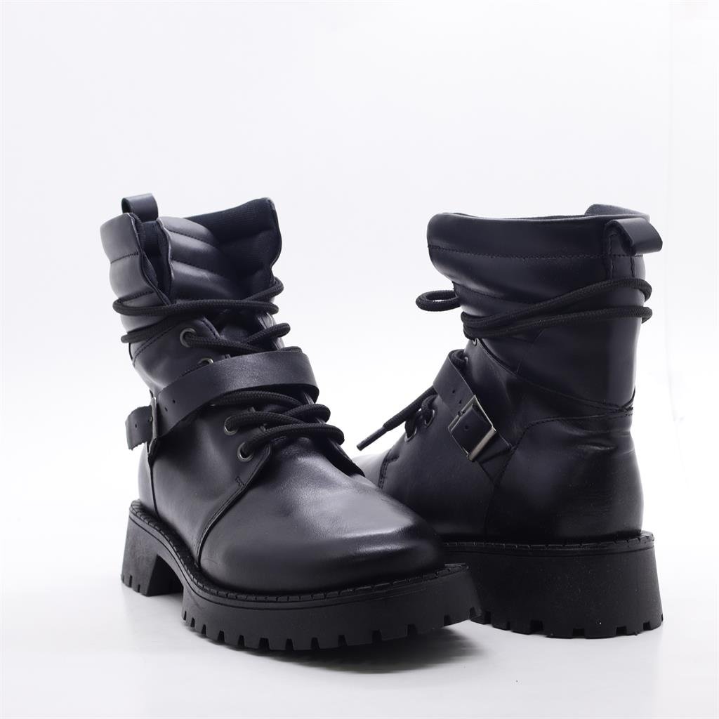 Bota Coturno Couro Concept Preto 4