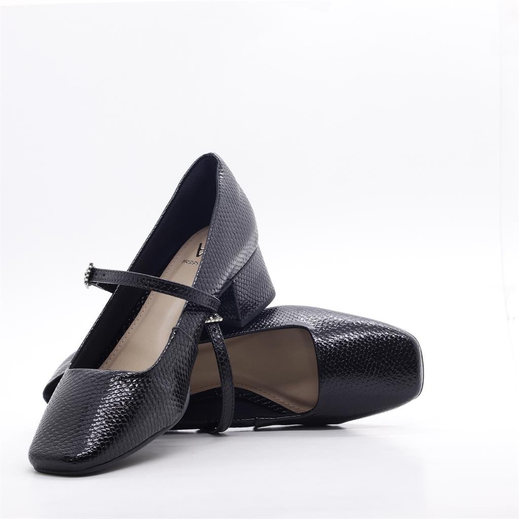 Scarpin Salto Bloco Boneca Preto 5