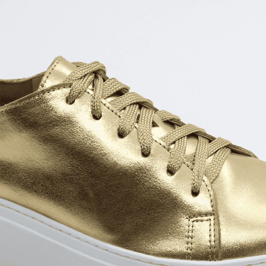 Tênis Flat Sola Alta Dourado 2