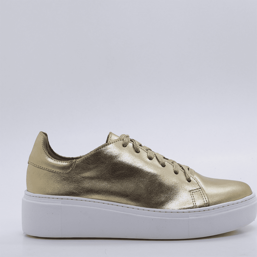 Tênis Flat Sola Alta Dourado 3