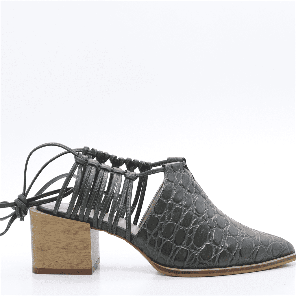 Scarpin Salto Bloco Detalhe Verde 2