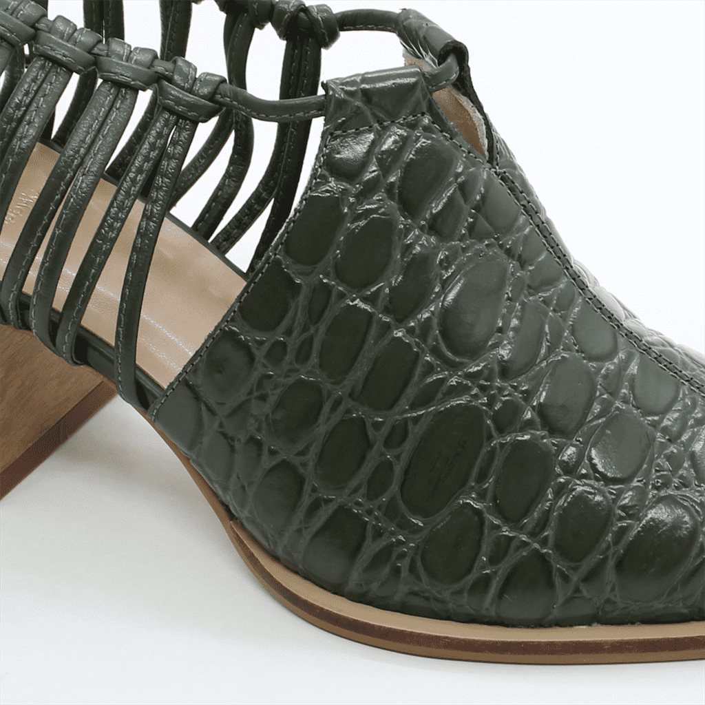 Scarpin Salto Bloco Detalhe Verde 5