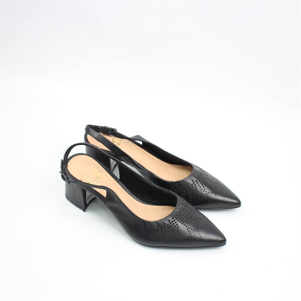 Scarpin Couro Conforto Preto 2