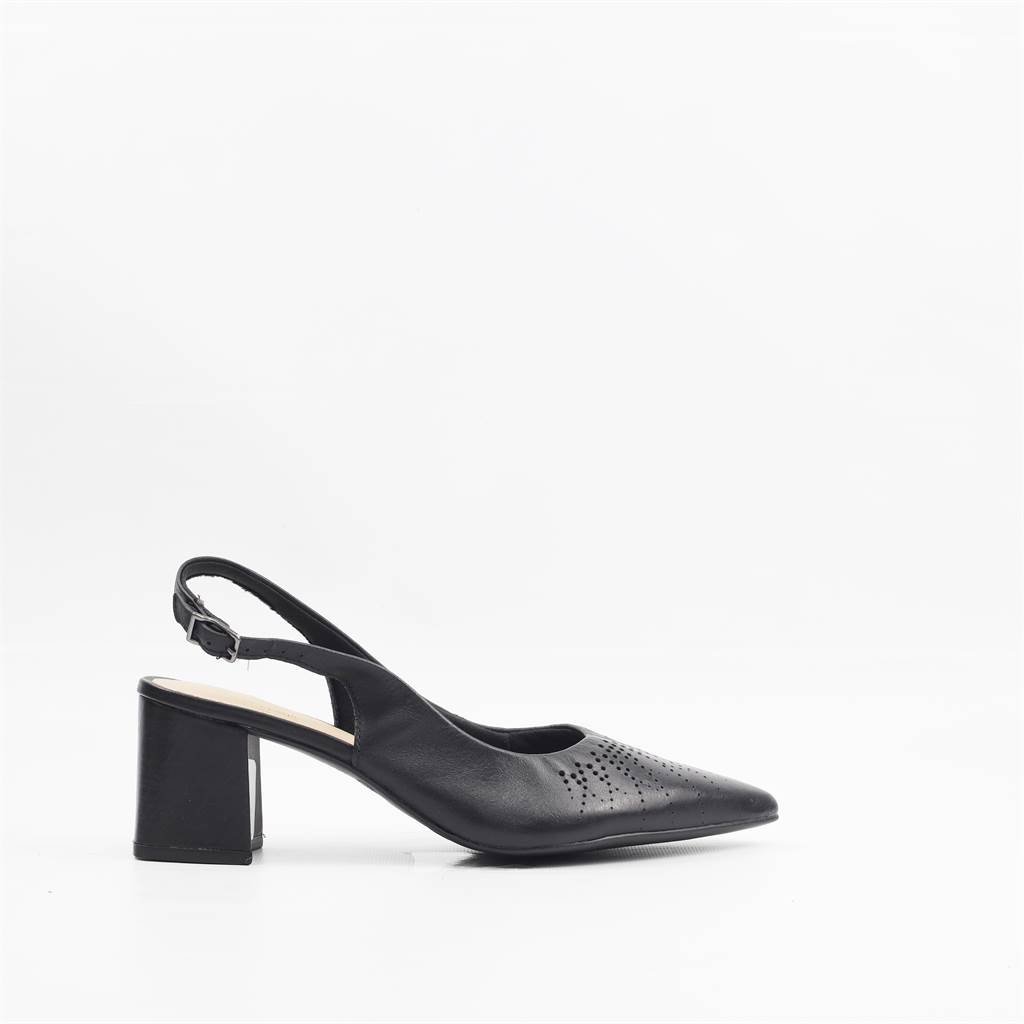 Scarpin Couro Conforto Preto 5