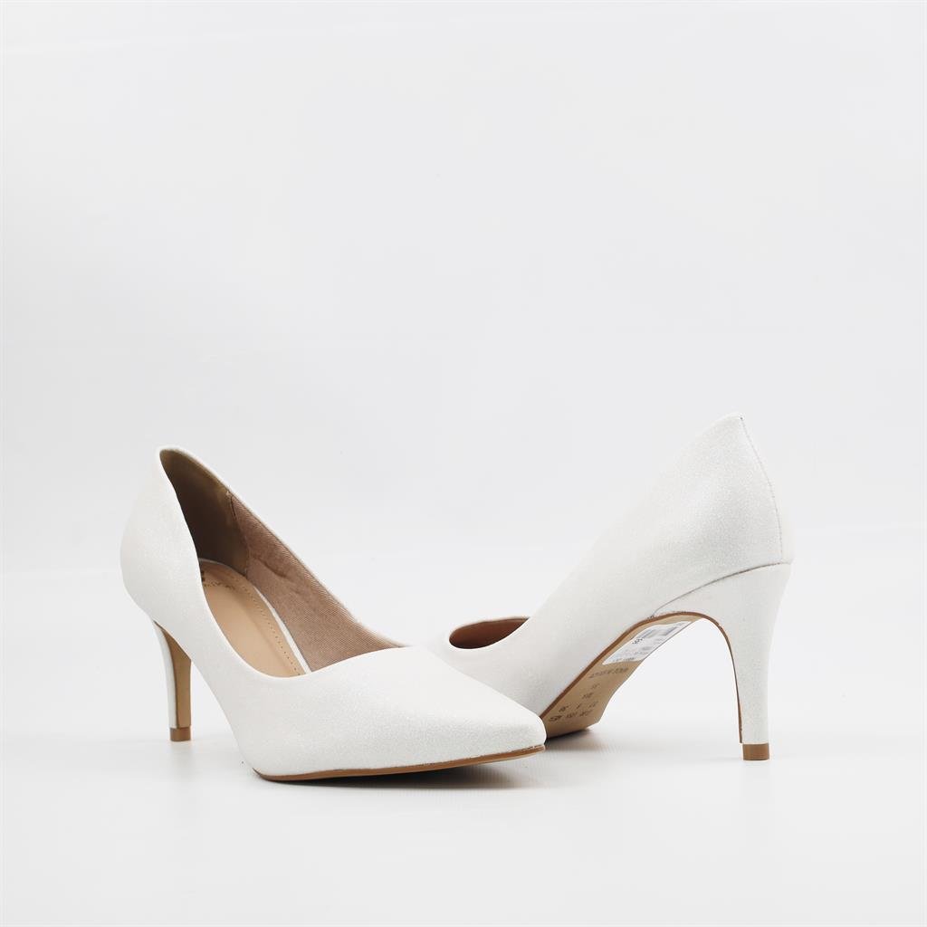 Scarpin Salto Bloco Glitter Branco 3
