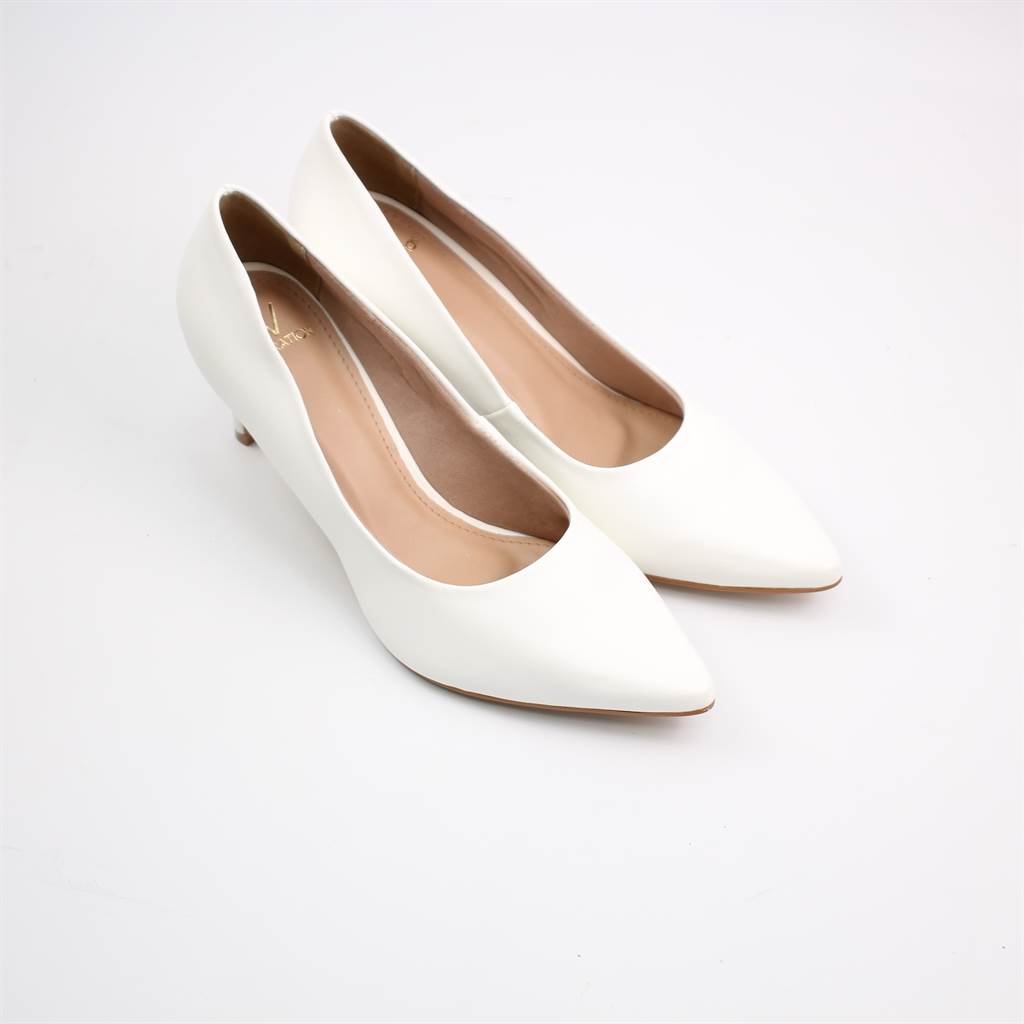 Scarpin Salto  Bloco Classic Branco 2