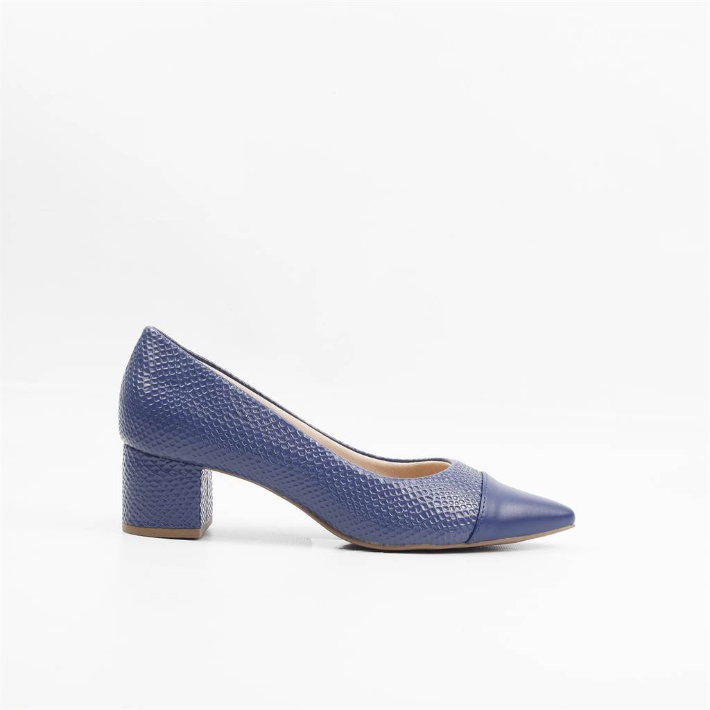 Scarpin Salto Bloco Azul 2