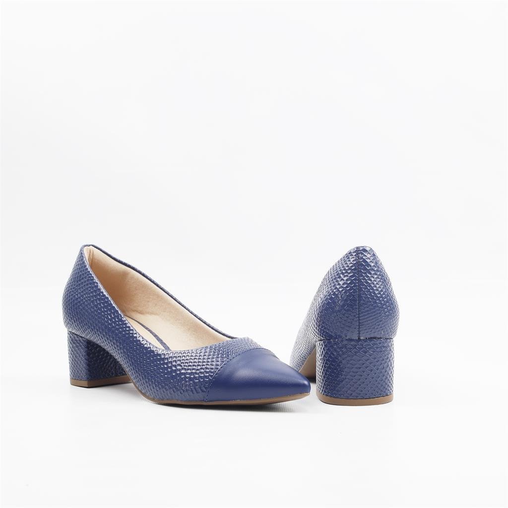 Scarpin Salto Bloco Azul 5