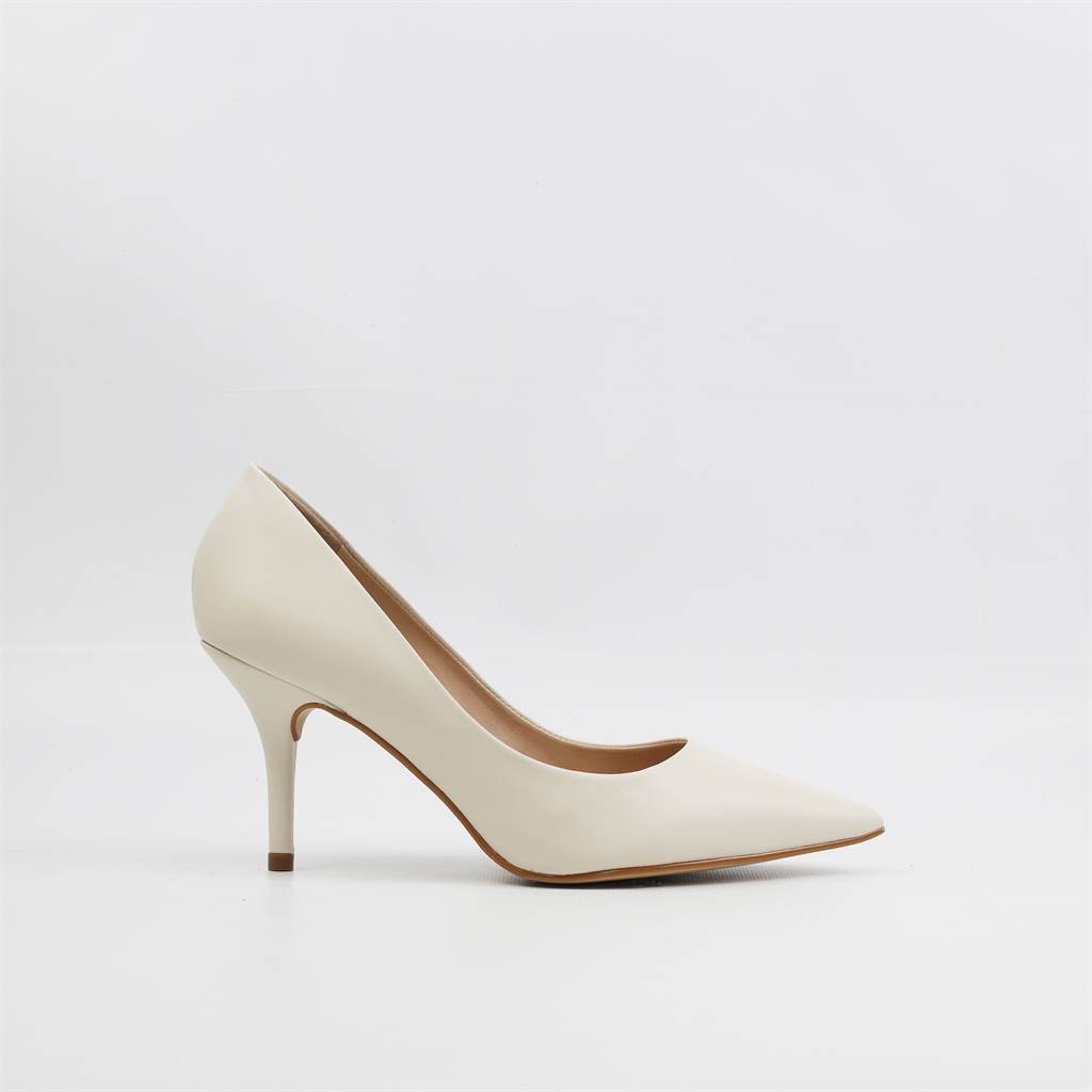 Scarpin Salto Fino Couro Branco 4