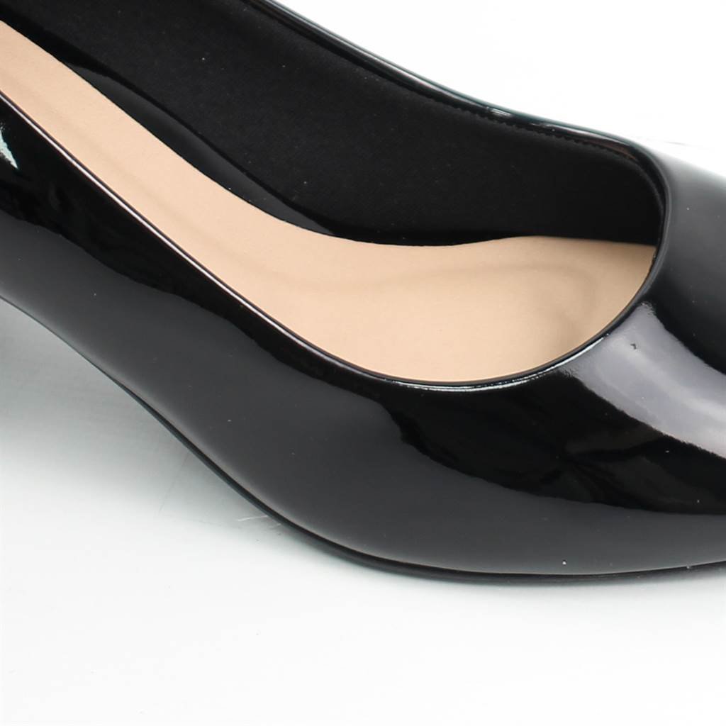 Scarpin Salto Bloco Verniz Preto 3