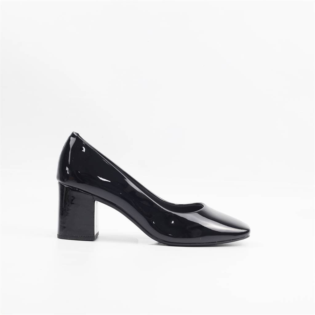 Scarpin Salto Bloco Verniz Preto 5