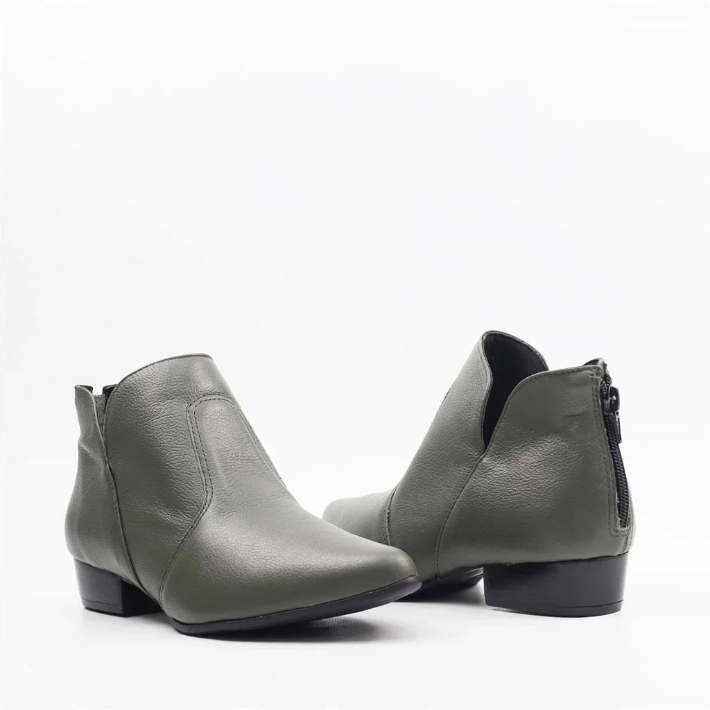 Bota Cano Baixo Couro Verde 4