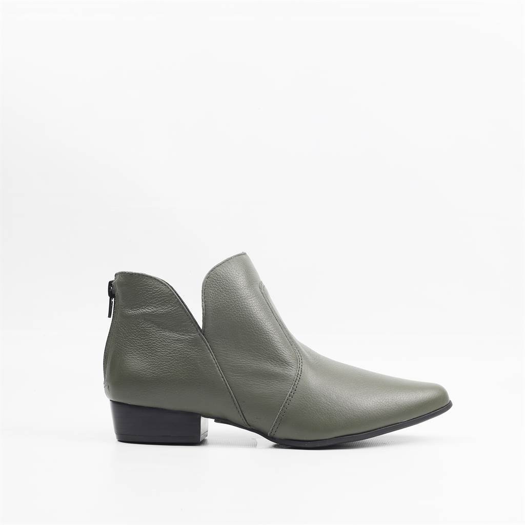 Bota Cano Baixo Couro Verde 5