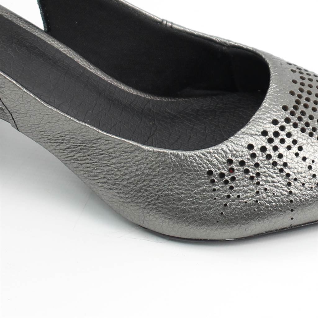 Scarpin Couro Metalizado Prata 3