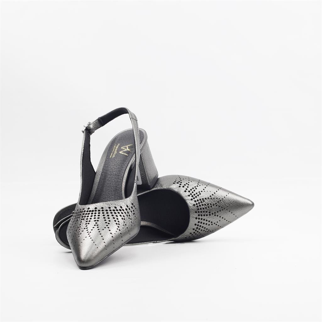 Scarpin Couro Metalizado Prata 4