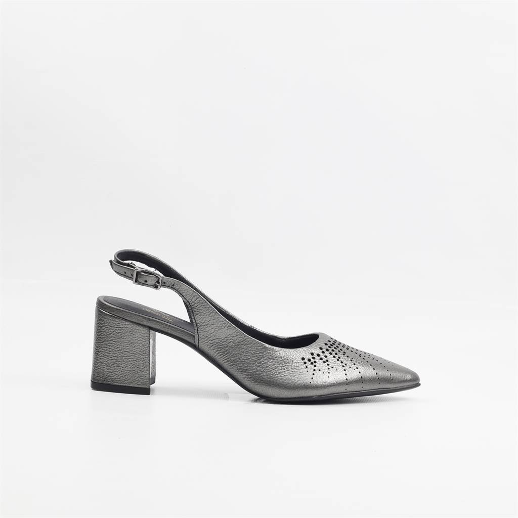 Scarpin Couro Metalizado Prata 5