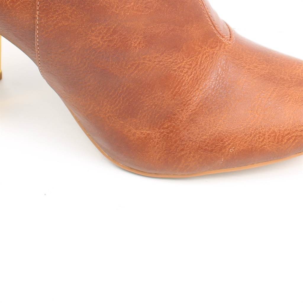 Bota Cano Baixo Salto Bloco Marrom 3