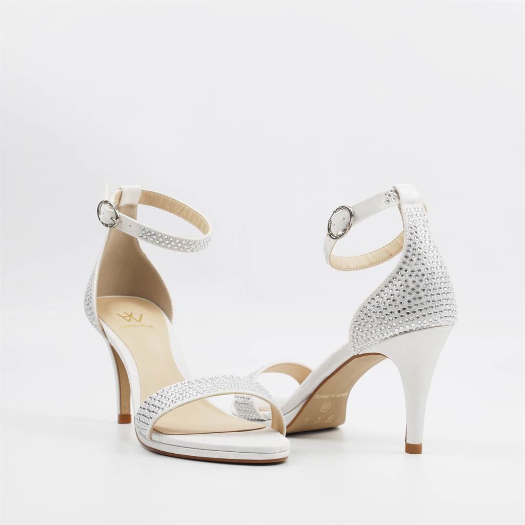 Sandália Salto Fino Slingback Branco 3