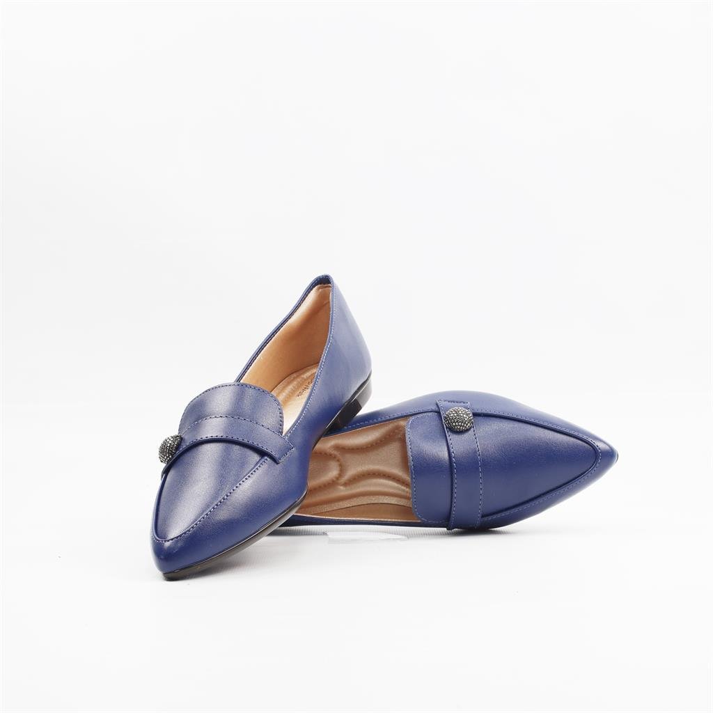 Sapatilha Mocassim Bico Fino Azul 4