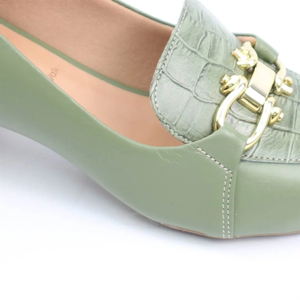 Scarpin Mocassim Detalhe Verde 3