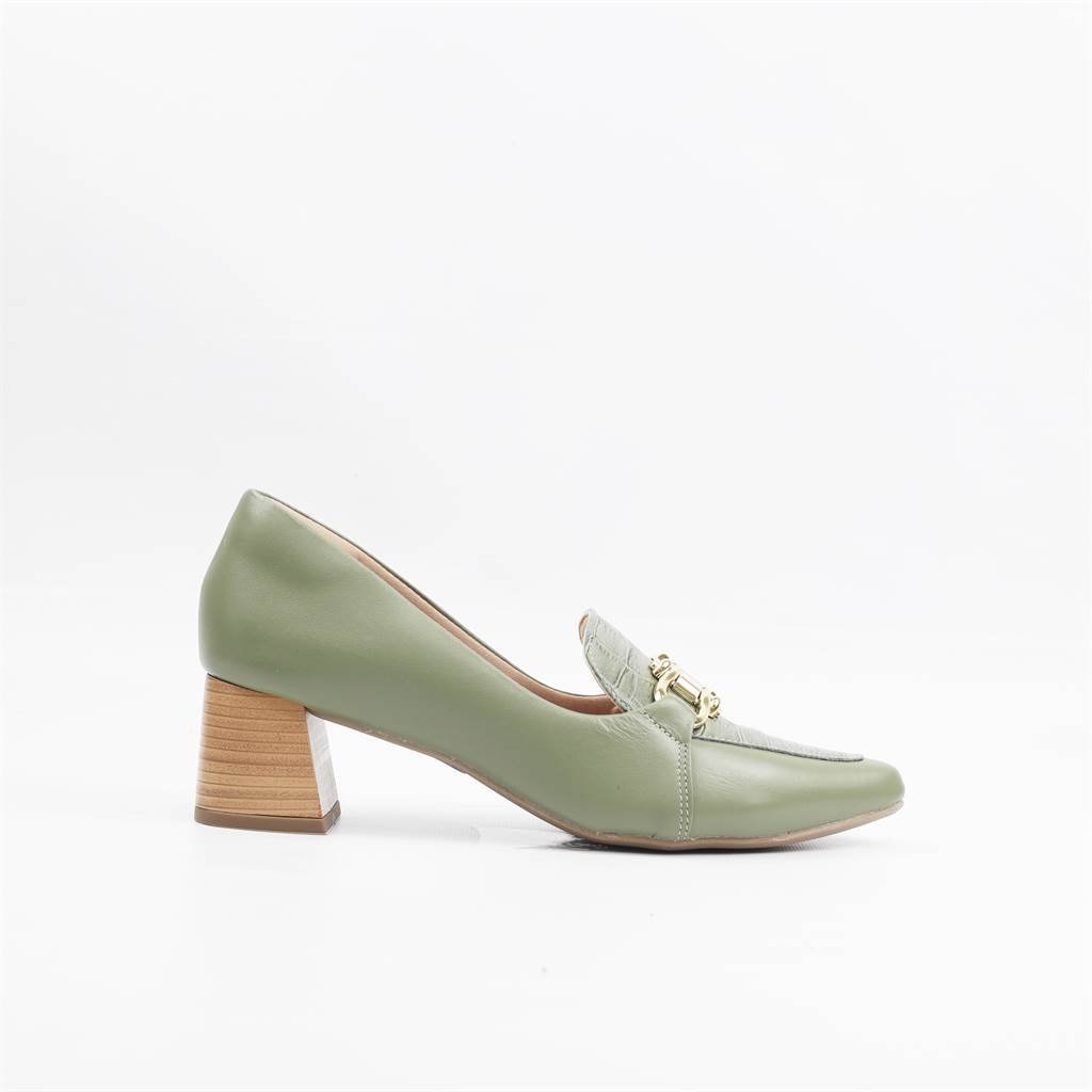 Scarpin Mocassim Detalhe Verde 5