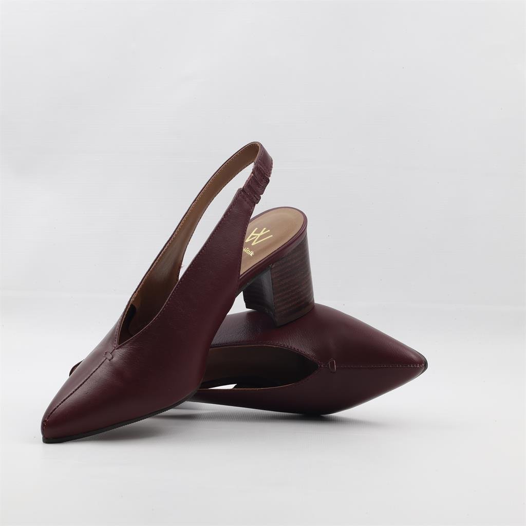 Scarpin Salto Bloco Slingback Couro Vermelho 4