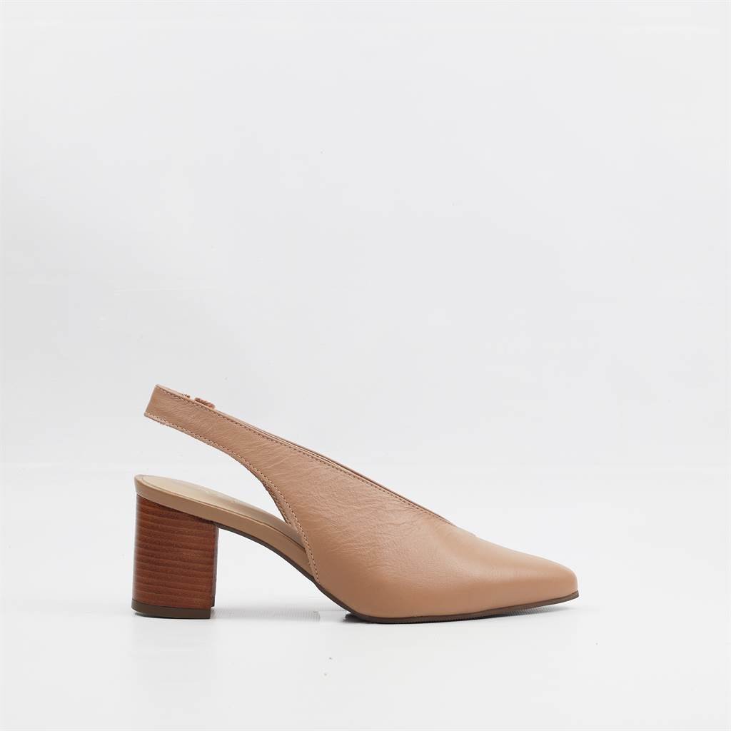 Scarpin Salto Bloco Slingback Couro 11