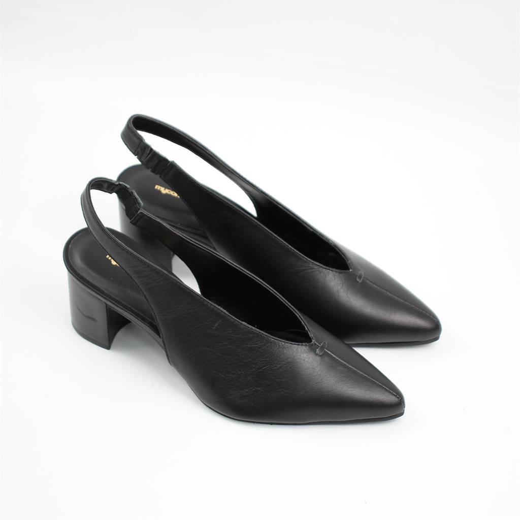 Scarpin Salto Bloco Slingback Couro 12