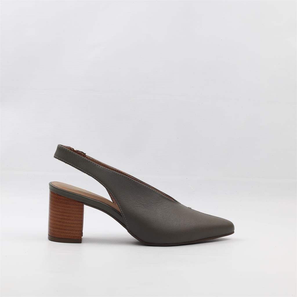Scarpin Salto Bloco Slingback Couro 7
