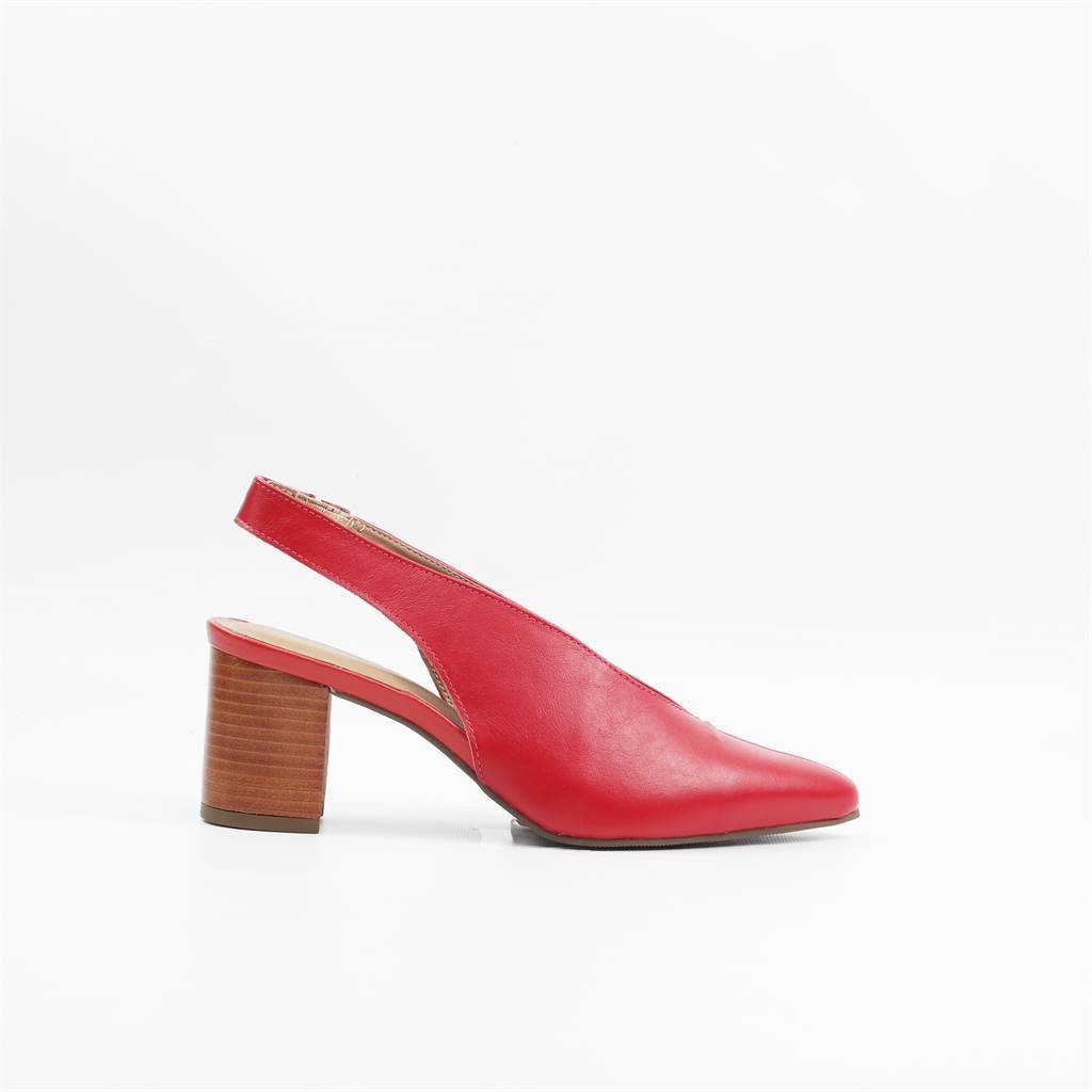 Scarpin Salto Bloco Slingback Couro 9