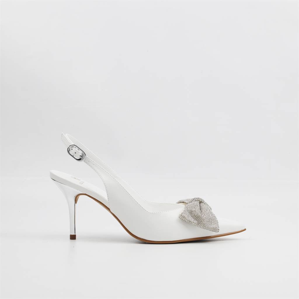 Scarpin Salto Fino Slingback Branco 4