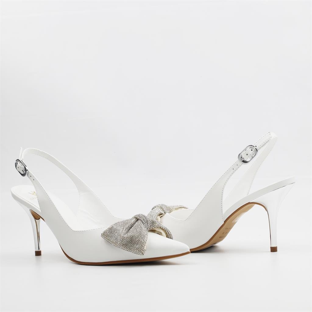 Scarpin Salto Fino Slingback Branco 3