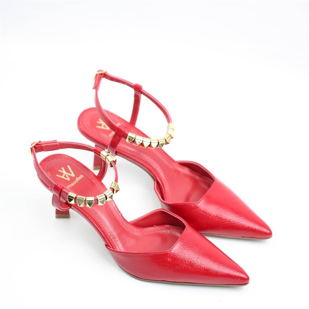 Scarpin Salto Fino Verniz Vermelho 2